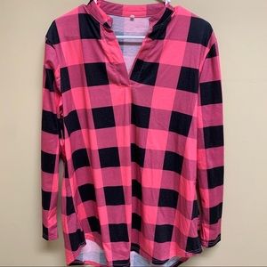 Pink and black Plaid Shirt